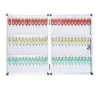 Armario De Llaves Grande 72/96/120 Teclas De Gran Capacidad De Montaje En Pared Gabinete De Llaves, Aleación De Aluminio Duradera De Fábrica Caja De Llaves, Tipo De Bloqueo De Teclas (Color : Silver-