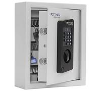 Armario de llaves Keytronic 20 de Rottner con cerradura electrónica, Color gris, Capacidad 20 llaves, 20 llaveros incluidos