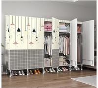 Armario de lona de tela portátil Guardarropa 2 3 4 5 Puertas nizador de ropa con estantes perchero burro de metal con barra de colgar para dormitorio 002205 x 50 x 172 cm
