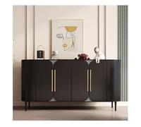 Armario de lujo negro para entrada, comedor, sala de estar, almacenamiento y decoración, aparador de gama alta con almacenamiento de zapatos, diseño moderno (160 x 40 x 90 cm)