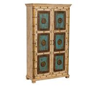 Armario de madera artesanal blanco 102x44x183h cm