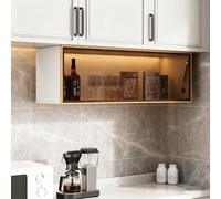 Armario de madera montado en la pared con puerta de cristal individual, organizador de maquillaje y almacenamiento de medicamentos, para sala de estar, dormitorio, cocina