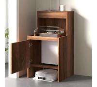 Armario De Madera para Aspiradora Robot con Puertas, Elegante Mesa Auxiliar para Sala De Estar, Cocina Y Oficina, Diseño De Fácil Cambio De Agua, Soporte Oculto para La Aspiradora D 39.4