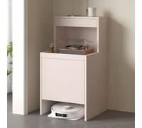 Armario De Madera para Aspiradora Robot con Puertas, Elegante Mesa Auxiliar para Sala De Estar, Cocina Y Oficina, Diseño De Fácil Cambio De Agua, Soporte Oculto para La Aspiradora B 39.4