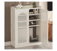 Armario De Madera para Router WiFi con Estantes Ajustables, De Pie Caja De Almacenamiento para Router Organizador De Cables Y Regletas para Uso Doméstico Y De Oficina(White,59x25x97cm)