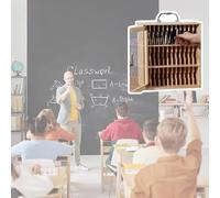 Armario de madera para teléfono celular, armario de almacenamiento de madera maciza, cárcel portátil de 48 ranuras para teléfono celular para aula y escuela, caja de almacenamiento de teléfono de gran