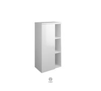 Armario de media altura burgbad Badu, con 1 puerta, con 1 estante, altura 98cm, versión derecha, UHGZ050RF3967C0037G0198, Color: Grafito mate suave / Grafito mate suave, tira de asa de color dorado G0