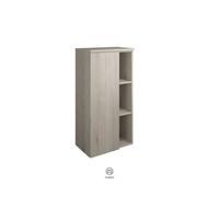 Armario de media altura burgbad Badu, con 1 puerta, con 1 estante, con iluminación, altura 98cm, versión derecha, UHUA050RF3696C0037G0196, Color: Roble decorado Flanelle / Roble decorado Flanelle, tir