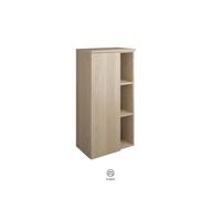 Armario de media altura burgbad Badu, con 1 puerta, con 1 estante, con iluminación, altura 98cm, versión derecha, UHUA050RF3695C0037G0196, Color: Roble decorado Cashmere / Roble decorado Cashmere, tir