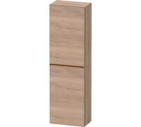 Armario de media altura Duravit D-Neo, 400x1320x240mm, 1 puerta, apertura a la derecha, 4 estantes de cristal, tirador de bronce cepillado, DE1318R04550000, Color: Decoración marmolada de roble