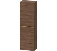 Armario de media altura Duravit D-Neo, 400x1320x240mm, 1 puerta, apertura a la derecha, 4 estantes de cristal, tirador de bronce cepillado, DE1318R04210000, Color: DecoraciÃ³n en nogal oscuro