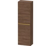 Armario de media altura Duravit D-Neo, 400x1320x240mm, 1 puerta, apertura a la derecha, 4 estantes de cristal, tirador de oro pulido, DE1318R34210000, Color: DecoraciÃ³n en nogal oscuro