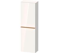 Armario de media altura Duravit D-Neo, 400x1320x240mm, 1 puerta, apertura a la izquierda, 4 estantes de cristal, tirador de bronce cepillado, DE1318L04220000, Color: Decoración blanca de alto brillo