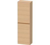 Armario de media altura Duravit D-Neo, 400x1320x240mm, 1 puerta, apertura a la izquierda, 4 estantes de cristal, tirador de bronce cepillado, DE1318L04300000, Color: Decoración roble natural mate