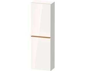 Armario de media altura Duravit D-Neo, 400x1320x240mm, 1 puerta, apertura a la izquierda, 4 estantes de cristal, tirador de bronce cepillado, DE1318L04220000, Color: Decoración blanca de alto brillo