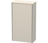 Armario de media altura Duravit XSquare 50.0x23.6 cm, 1 puerta, colgado a la izquierda, 2 estantes de vidrio, XS1303L9191, Color: Topo mate