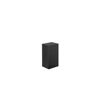 Armario de media altura emco evo, 750 mm, puerta de cristal, herraje basculante, 2 estantes de cristal, luz interior LED, 957950904, Color: negro / negro alto brillo