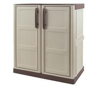 Armario de mediana altura en polipropileno, material reciclable y ecológico sostenible, está equipado con bisagras de acero y estante ajustable, dimensiones L700 x P 390 x H 855 mm
