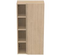 Armario de media altura Ideal Standard Finesse, 1 puerta, con bisagra a la derecha, 4 compartimentos, 600x300x1200mm, E3443US, Color: Roble blanco