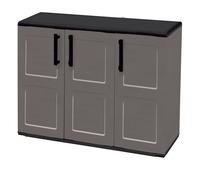 Armario de mediana altura 102x37x84cm en polipropileno, material reciclable y ecológico sostenible, está equipado con bisagras y estantes 37 cm