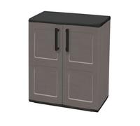 Armario de mediana altura 68x37x84cm en polipropileno, material reciclable y eco-sostenible, equipado con bisagras y balda regulable