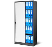 Jan Nowak Armario de Oficina con Puertas correderas Armario metálico 4 estantes Pintura en Polvo con Cerradura 185 cm x 90 cm x 40 cm