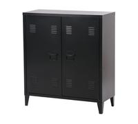 [en.casa] Armario Metálico de Oficina con Cerraduras Magnéticas Mueble Organizador con Estante Regulable Ventilación Óptima Acero 90 x 80 x 33 cm Negro