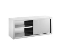 Royal Catering Armario de Pared Mueble En Acero Inoxidable RCSSWC-140X45-S (140 x 45 x 60 cm, 600 kg, 3 Niveles, con Puertas correderas)