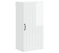 Armario de pared, 50 x 31 x 100 cm, color blanco brillante | Material de madera, aspecto elegante, para cocinas interiores, diseño simple, estructura duradera