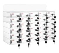 Armario de pared acrílico para teléfono con 60 ranuras, solución de almacenamiento segura para teléfonos móviles en oficinas, eventos y espacios públicos, diseño transparente, 30 ranuras adicionales