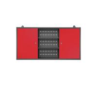 Jan Nowak Armario de Pared Metálico Armario para Herramientas de Taller Pared Perforada 2 estantes Regulables 2 Compartimentos Recubrimiento en Polvo 120 cm x 60 cm x 20 cm