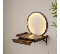 Armario de pared budista - Soporte de templo de madera maciza con cajón, mesa de incienso de oración de bambú para Pooja y tributo, santuario decorativo para Buda y Guanyin