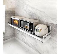 Armario de Pared Colgante para Baño y Cocina con Barandillas Laterales Elevadas Dos Métodos de Instalación Incluye Ganchos Móviles y Ranuras para Gestión de Cables Versátil(Silver,100 * 35 * 13.5cm)