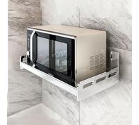 Armario de Pared Colgante para Baño y Cocina con Barandillas Laterales Elevadas Dos Métodos de Instalación Incluye Ganchos Móviles y Ranuras para Gestión de Cables Versátil(Silver,50 * 35 * 13.5cm)
