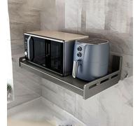Armario de Pared Colgante para Baño y Cocina con Barandillas Laterales Elevadas Dos Métodos de Instalación Incluye Ganchos Móviles y Ranuras para Gestión de Cables Versátil(Gray,80 * 35 * 13.5cm)