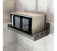 Armario de Pared Colgante para Baño y Cocina con Barandillas Laterales Elevadas Dos Métodos de Instalación Incluye Ganchos Móviles y Ranuras para Gestión de Cables Versátil(Gray,50 * 35 * 13.5cm)