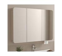 Armario de pared con espejo de tocador de baño multicapa para baños, lavanderías y salas de estar (caqui, 90 x 65 x 13 cm)