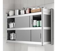 Armario de pared con puerta corredera que ahorra espacio, estante de almacenamiento resistente para cocina, baño, garaje, bar, escuela u oficina, diseño ajustable para una máxima organización