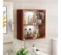 Armario de pared con puerta de cristal transparente Orga - Pantalla de almacenamiento de 2/3 niveles para el hogar, baño, oficina y sala de estar - Solución decorativa que ahorra espacio