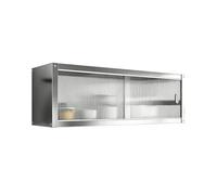 Armario de Pared de Acero Inoxidable con Puertas Correderas de Acrílico Armario de Almacenamiento Mural for Cocina y Baño Organizador de Utensilios 1 Y 2 Niveles(120 * 30 * 40cm(47 * 12 * 16in))