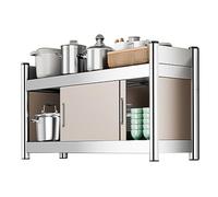 Armario de pared de acero inoxidable con puertas correderas, mesa de preparación comercial, cocina, restaurante, estante pesado para uso en hoteles y gastronomía