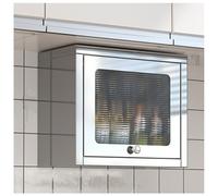 Armario de pared de acero inoxidable que ahorra espacio con puerta abatible hacia arriba, estante versátil para garaje, sala de herramientas, hotel, cantinas, solución de almacenamiento duradera