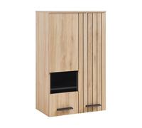 Armario de pared noppen ventana y puerta 98x60x38cm - roble [en.casa]