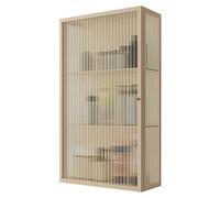 Armario de pared para almacenamiento - Diseño de cristal de una sola puerta que ahorra espacio para sala de estar, dormitorio, cocina y baño - 60 x 50 x 15 cm