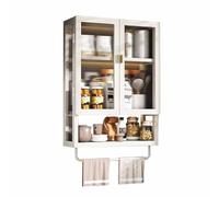 Armario de pared para cocina, con estante, almacenamiento versátil para oficina, comedor, sala de estar, baño, color blanco, 50 x 14,5 x 70 cm