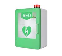 Armario de Pared para Desfibrilador AED - Sistema de Alarma Sonora y Compartimentos Ajustables con Indicador Lumínico, Diseño Universal para Todo Lugar Público