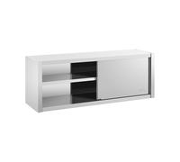 Royal Catering Armario de Pared Mueble En Acero Inoxidable RCSSWC-160X45-S (160 x 45 x 60 cm, 600 kg, 3 Niveles, con Puertas correderas)