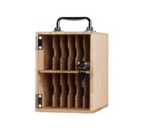 Armario de pared para teléfono celular, caja de almacenamiento de madera de pino con 36 ranuras con cerradura para aula, oficina, gimnasio y uso público