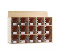 Armario de pared para teléfono móvil, de madera, con 20 compartimentos, cerradurartimentos, cerradura y llaves, ideal para la escuela, la oficina y el gimnasio. Solución segura y organizada.