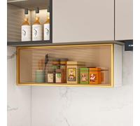 Armario de pared templado para puerta flotante para cocina y baño, aparador ecológico con puntales de gas, 50 x 20 x 30 cm, color blanco